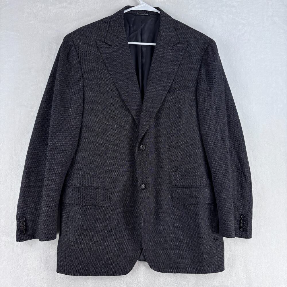 Canali Wool Dark Gray Sport Coat Blazer Natural Comfort Italy Sz EU 52R US 42R
